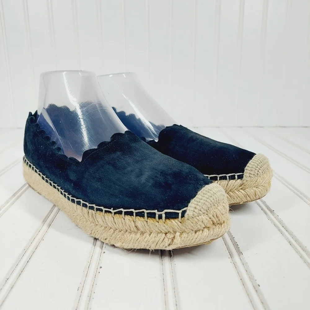 Crown Vintage Brae Black Escalope Summer Flat Espadrille I885
